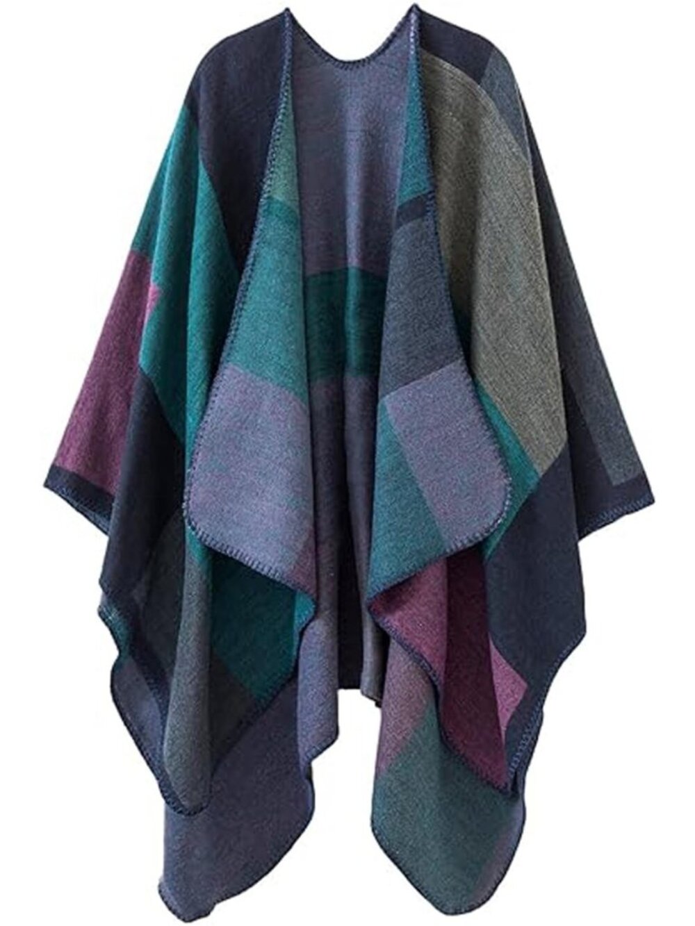 Women's Shawl Wraps Open Front Poncho Cape Oversized Sweaters Casual Cardigan